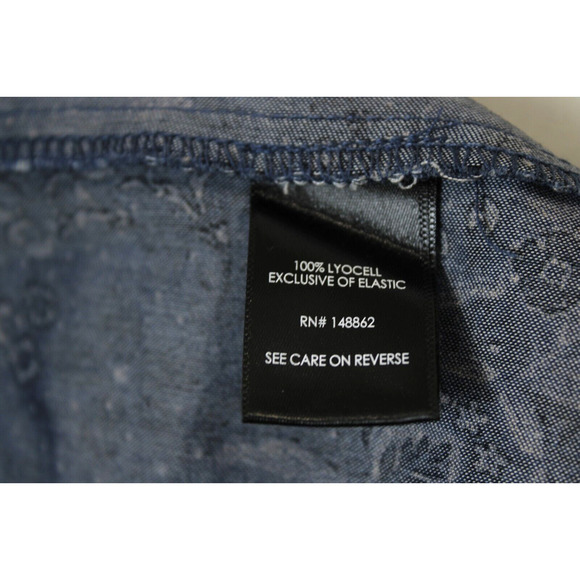 Torrid Mini Chambray Dress Women 2X Puff Short Sleeves Smocked Neck Blue Floral - Picture 9 of 12